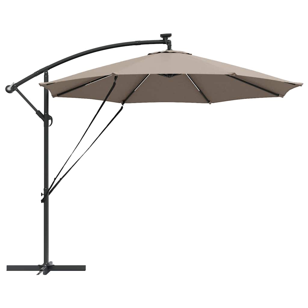 Ομπρέλα ηλίου με φώτα λωρίδας LED Taupe 294 x 294 x 248 cm - Pakobazaar