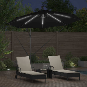 Ομπρέλα ηλίου με φώτα λωρίδας LED Μαύρο 294 x 294 x 248 cm - Pakobazaar