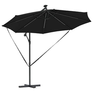 Ομπρέλα ηλίου με φώτα λωρίδας LED Μαύρο 294 x 294 x 248 cm - Pakobazaar