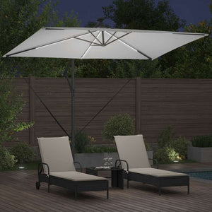 Ομπρέλα ηλίου με φώτα λωρίδας LED Άμμος 294 x 200 x 270 εκ - Pakobazaar