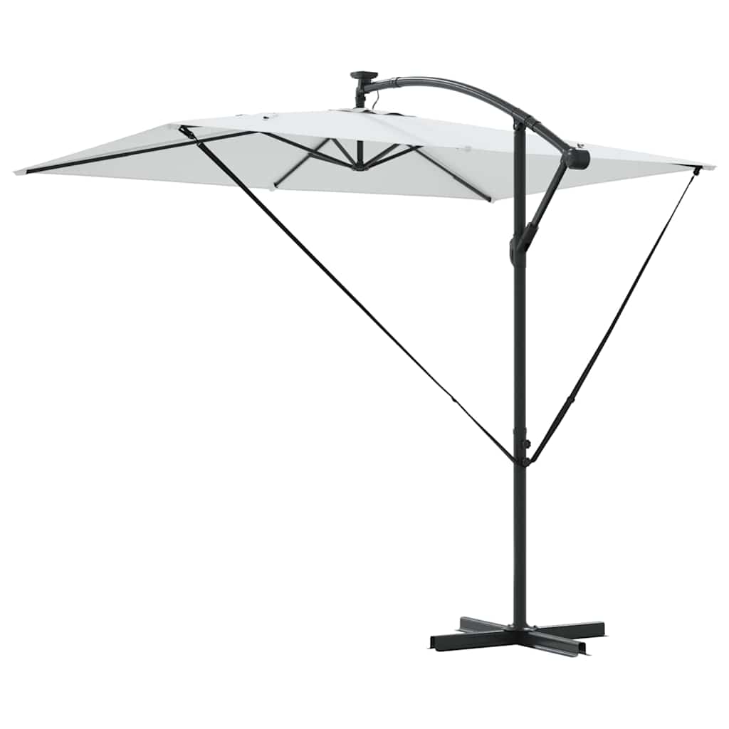Ομπρέλα ηλίου με φώτα λωρίδας LED Άμμος 294 x 200 x 270 εκ - Pakobazaar