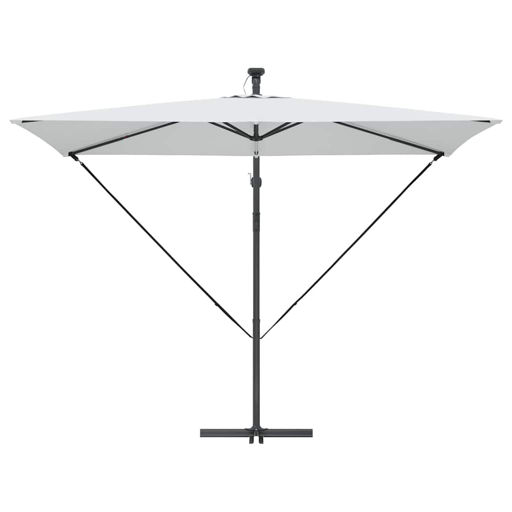 Ομπρέλα ηλίου με φώτα λωρίδας LED Άμμος 294 x 200 x 270 εκ - Pakobazaar