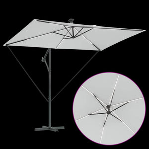 Ομπρέλα ηλίου με φώτα λωρίδας LED Άμμος 294 x 200 x 270 εκ - Pakobazaar