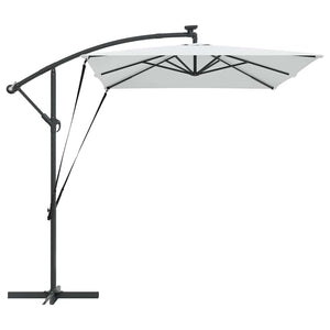 Ομπρέλα ηλίου με φώτα λωρίδας LED Άμμος 294 x 200 x 270 εκ - Pakobazaar