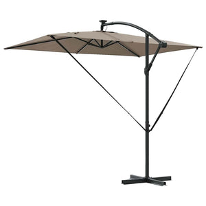 Ομπρέλα ηλίου με φώτα λωρίδας LED Taupe 294 x 200 x 270 εκ - Pakobazaar