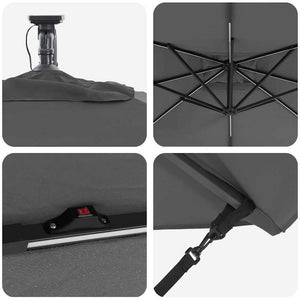 Ομπρέλα Cantilever Banana Ανθρακί 249 x 249 x 250 εκ. - Pakobazaar