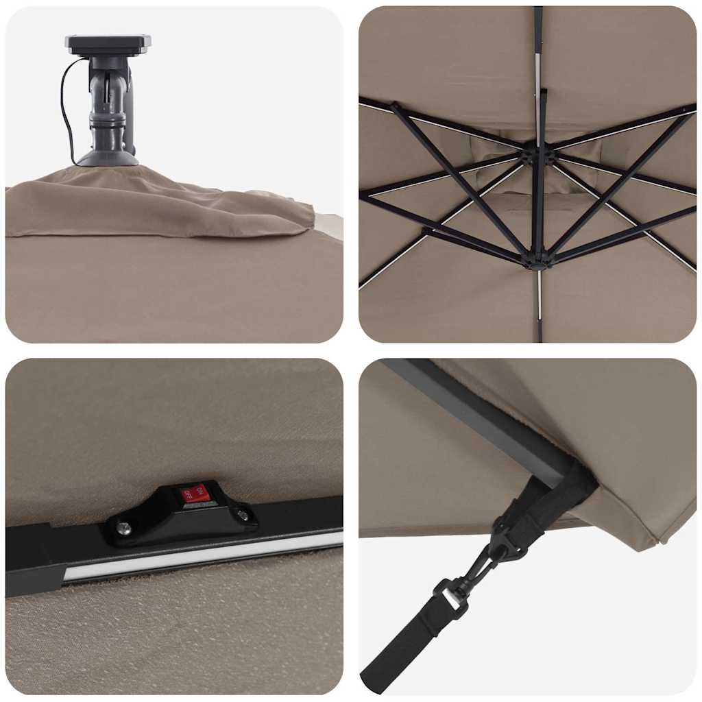 Ομπρέλα Cantilever Banana Taupe 249 x 249 x 250 εκ. - Pakobazaar