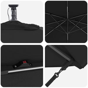 Ομπρέλα Cantilever Banana Μαύρο 249 x 249 x 250 εκ. - Pakobazaar