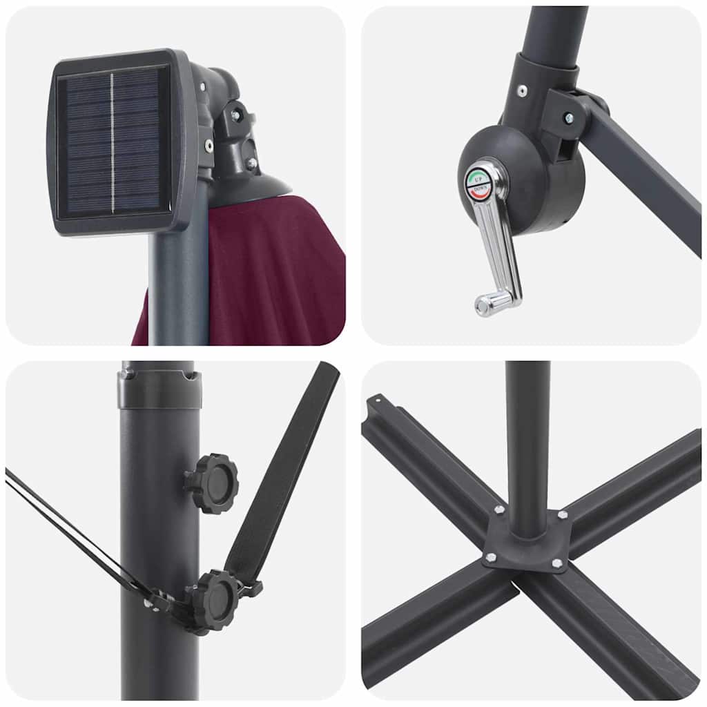 Ομπρέλα Cantilever Banana Μπορντό 249 x 249 x 250 εκ. - Pakobazaar