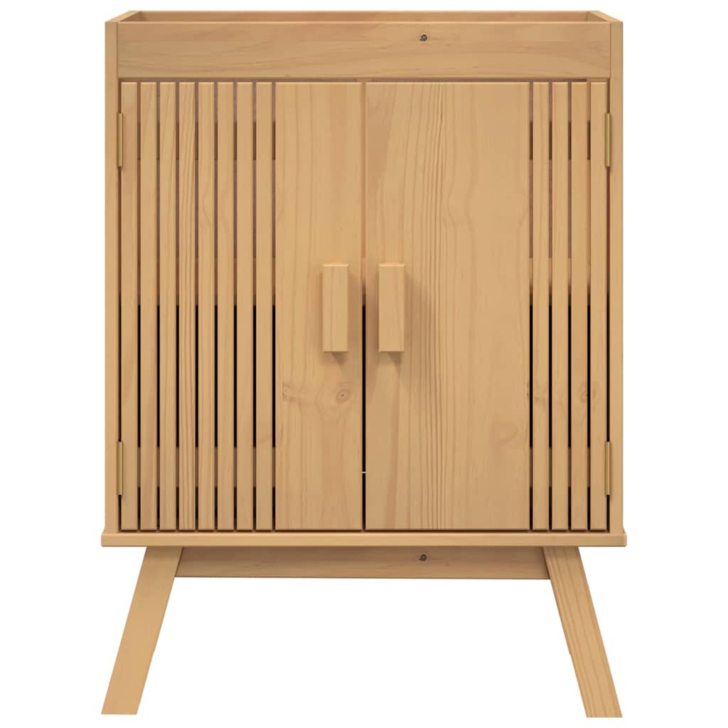 Σετ Επίπλων Μπάνιου με συρτάρι 3 pcs Καφέ Μασίφ ξύλο πεύκου