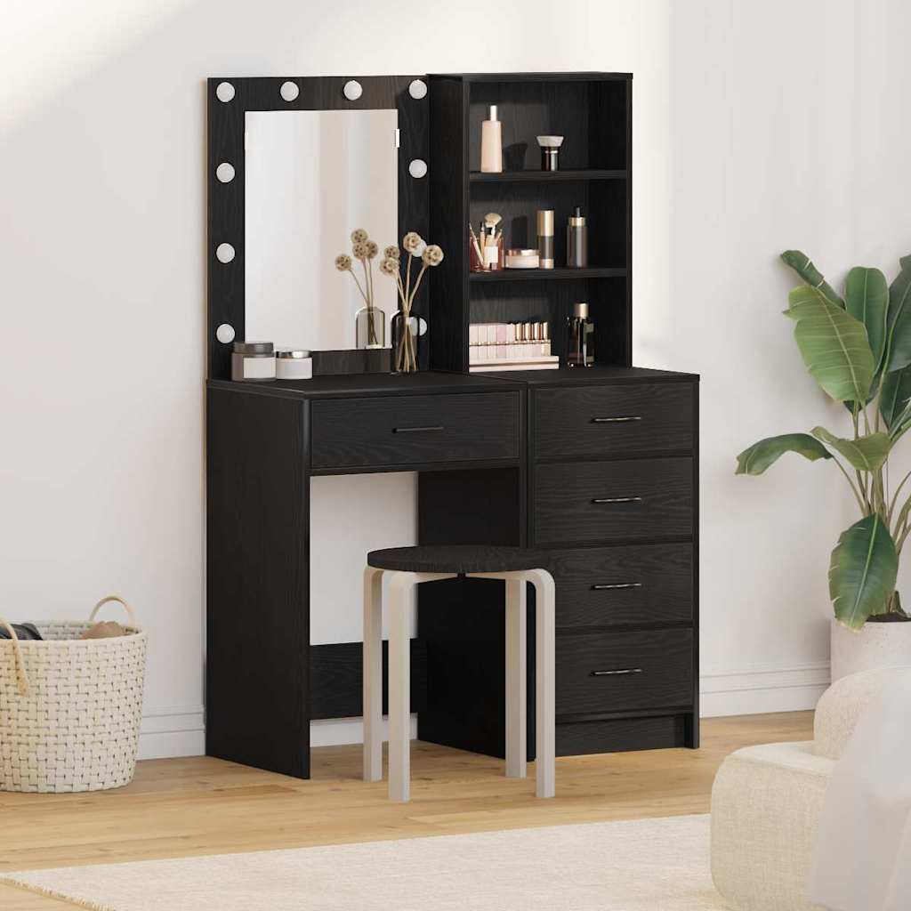 Τραπέζι περιποίησης με συρτάρι 2 pcs Μαύρο 50 x 41 x 135 εκ - Pakobazaar