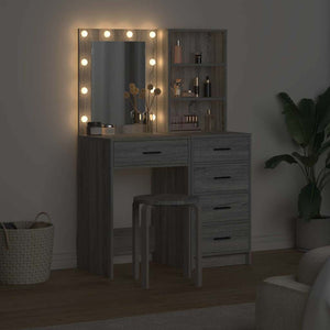 Τραπέζι περιποίησης με συρτάρι 2 pcs Γκρι 50 x 41 x 135 εκ - Pakobazaar