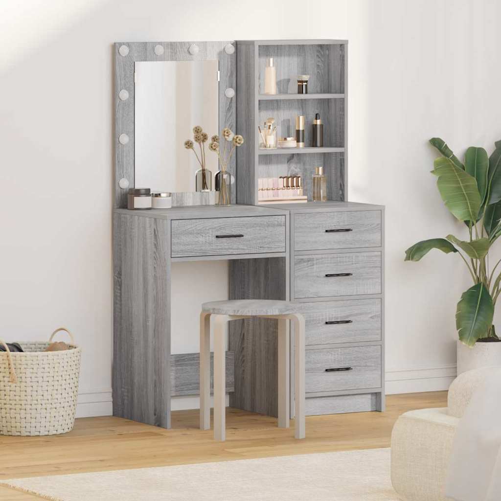 Τραπέζι περιποίησης με συρτάρι 2 pcs Γκρι 50 x 41 x 135 εκ - Pakobazaar