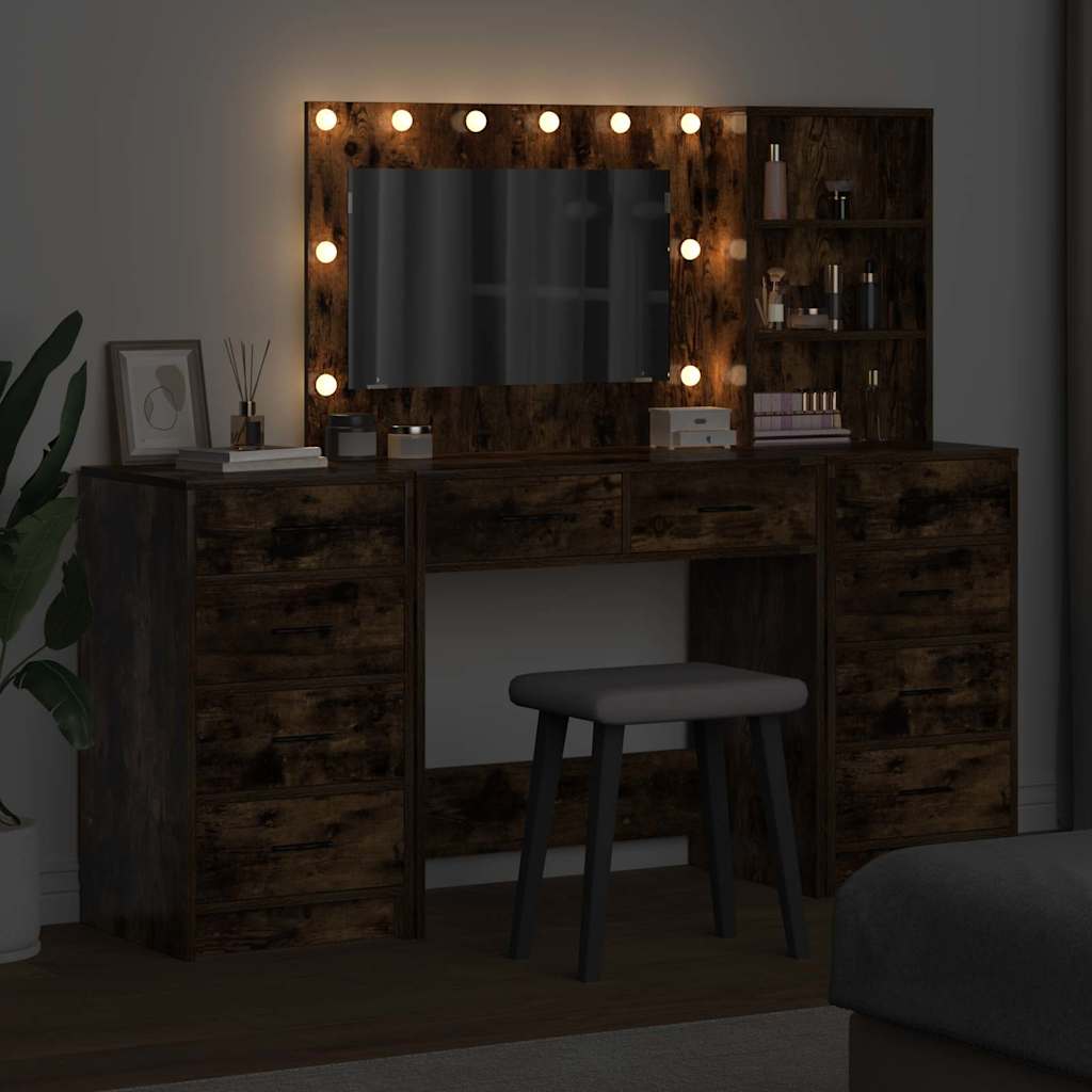 Τραπέζι περιποίησης 3 pcs Καπνιστό Δρύς Επεξεργασμένο ξύλο