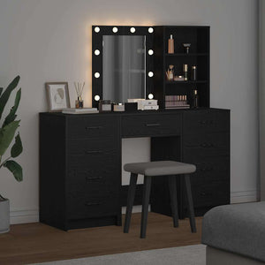 Τραπέζι περιποίησης με συρτάρι 3 pcs Μαύρο 40 x 41 x 135 εκ. - Pakobazaar