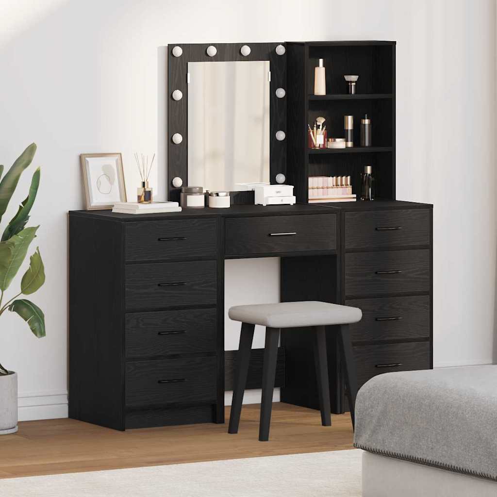 Τραπέζι περιποίησης με συρτάρι 3 pcs Μαύρο 40 x 41 x 135 εκ. - Pakobazaar