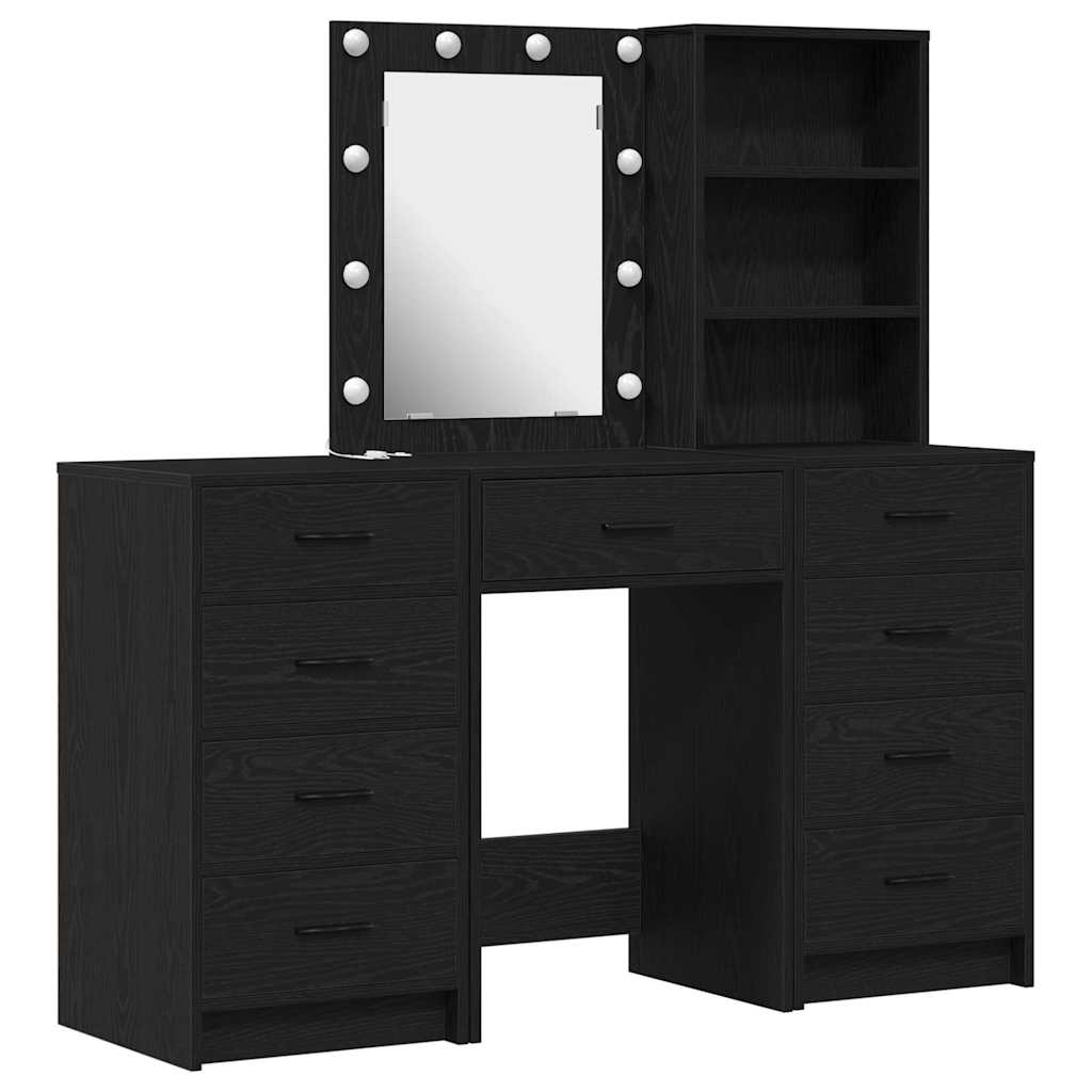 Τραπέζι περιποίησης με συρτάρι 3 pcs Μαύρο 40 x 41 x 135 εκ. - Pakobazaar