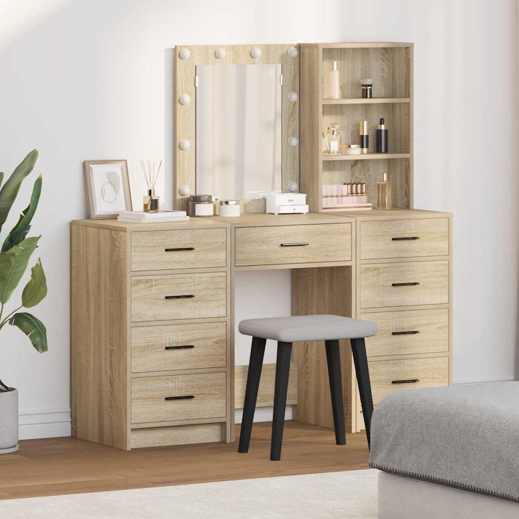 Τραπέζι περιποίησης με συρτάρι 3 pcs Καφέ 40 x 41 x 135 εκ. - Pakobazaar