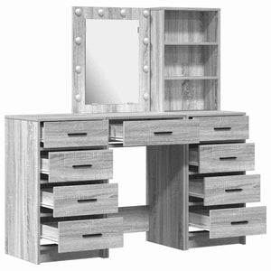 Τραπέζι περιποίησης με συρτάρι 3 pcs Γκρι 40 x 41 x 135 εκ. - Pakobazaar