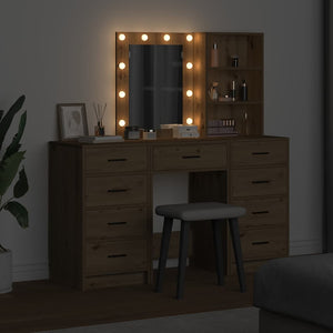 Τραπέζι περιποίησης με συρτάρι 3 pcs Καφέ 40 x 41 x 135 εκ. - Pakobazaar