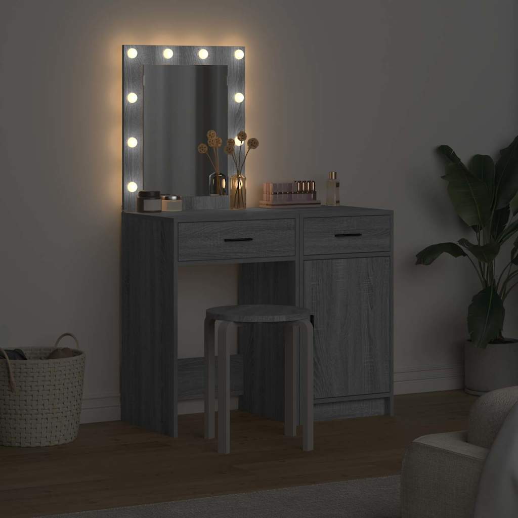 Τραπέζι περιποίησης με συρτάρι 2 pcs Γκρι 50 x 41 x 135 εκ - Pakobazaar