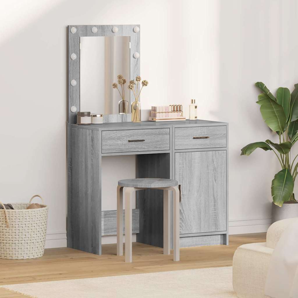 Τραπέζι περιποίησης με συρτάρι 2 pcs Γκρι 50 x 41 x 135 εκ - Pakobazaar