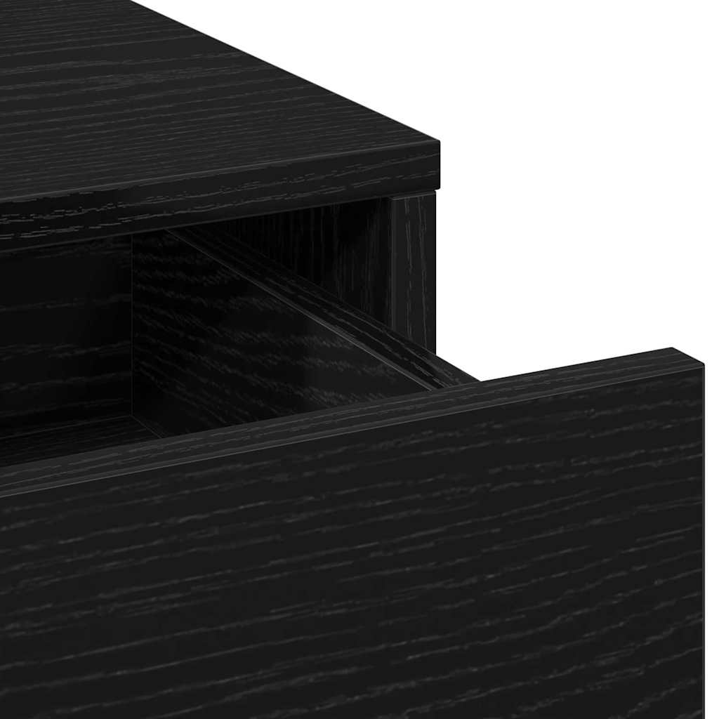 Τραπέζι περιποίησης με συρτάρι 2 pcs Μαύρο Επεξεργασμένο ξύλο