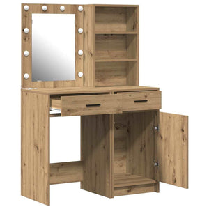 Σετ Τραπέζι Ντυσίματος με LED 2 τμχ. Artisan Oak