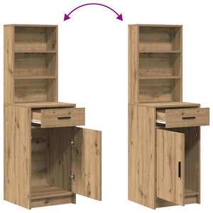 Σετ Τραπέζι Ντυσίματος με LED με συρτάρι 3 pcs Artisan Oak - Pakobazaar