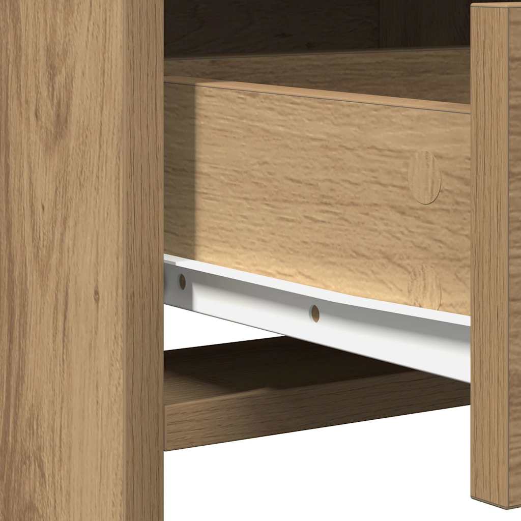 Σετ Τραπέζι Ντυσίματος με LED με συρτάρι 3 pcs Artisan Oak - Pakobazaar