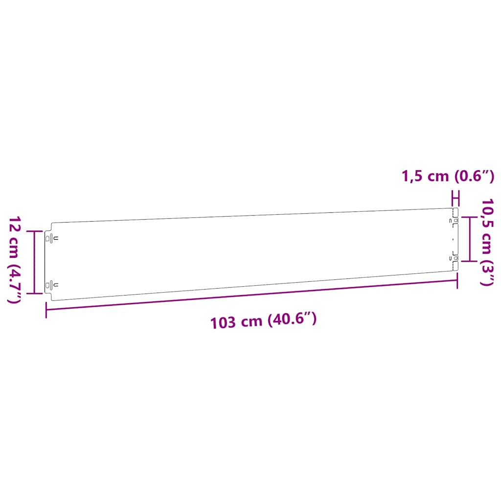 Περιφράξεις γκαζόν 30 τεμάχια 15x103 cm από ανοξείδωτο ατσάλι