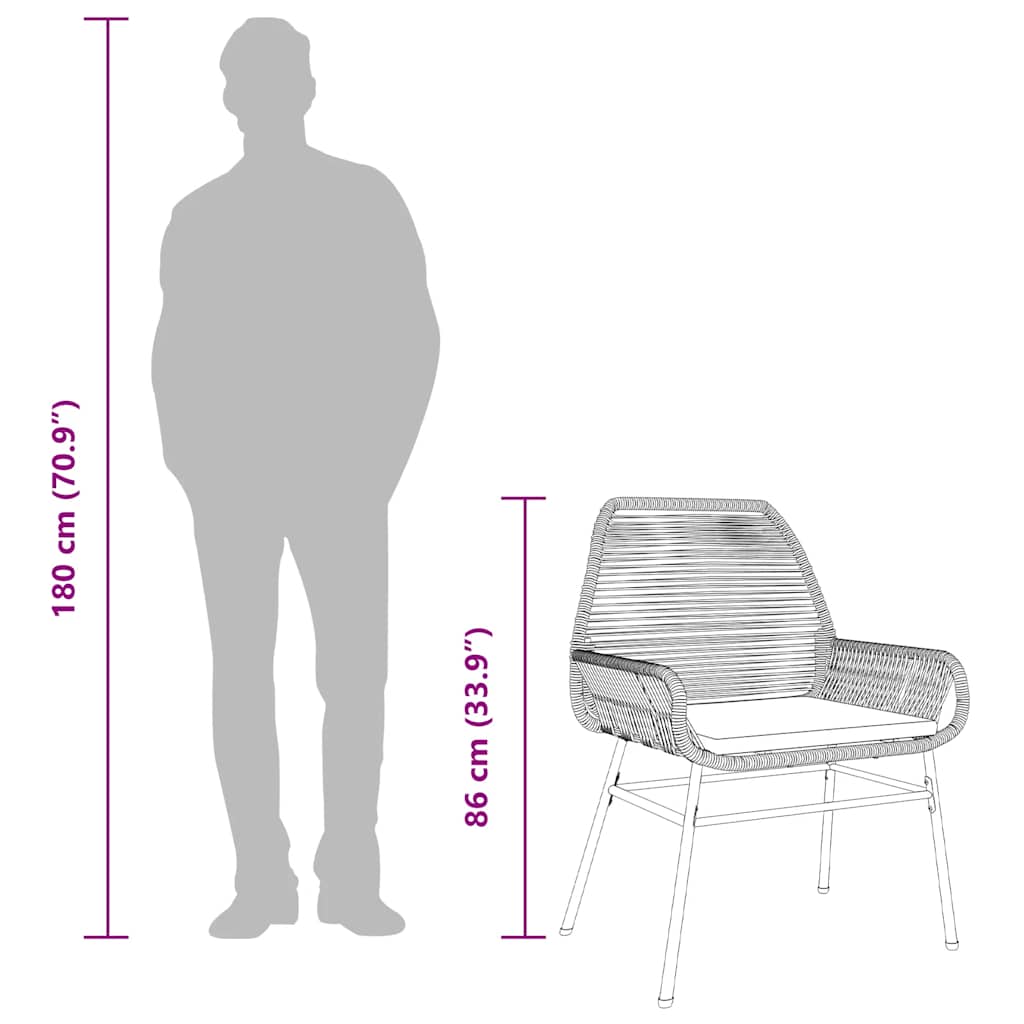 Σετ Τραπεζαρίας Κήπου 7 τεμ. Καφέ Συνθ. Ρατάν / Γυαλί Μαξιλάρια