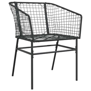 Σετ Τραπεζαρίας Κήπου 5 Τεμαχίων Μαύρο Συνθετικό Ρατάν/Γυαλί