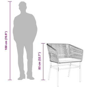 Σετ Τραπεζαρίας Κήπου 5 τεμ. Γκρι Συνθ.Ρατάν/Γυαλί με Μαξιλάρια