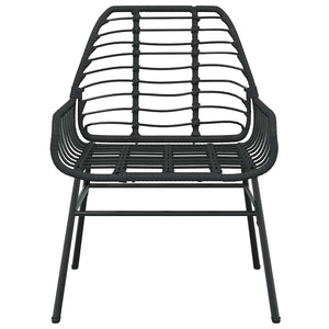 Σετ Τραπεζαρίας Κήπου 7 Τεμαχίων Μαύρο Συνθετικό Ρατάν/Γυαλί
