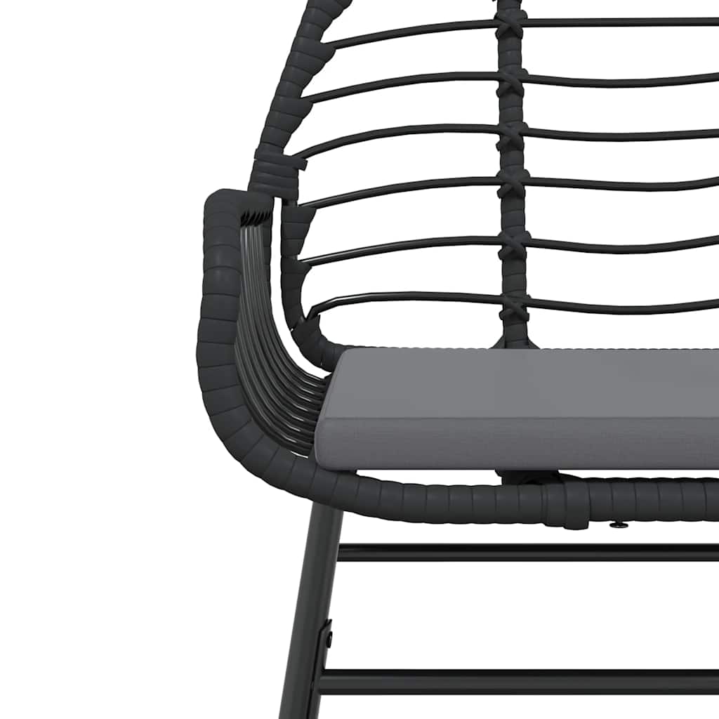 Σετ Τραπεζαρίας Κήπου 5Τεμ. Μαύρο Συνθ.Ρατάν/Γυαλί με Μαξιλάρια - Pakobazaar