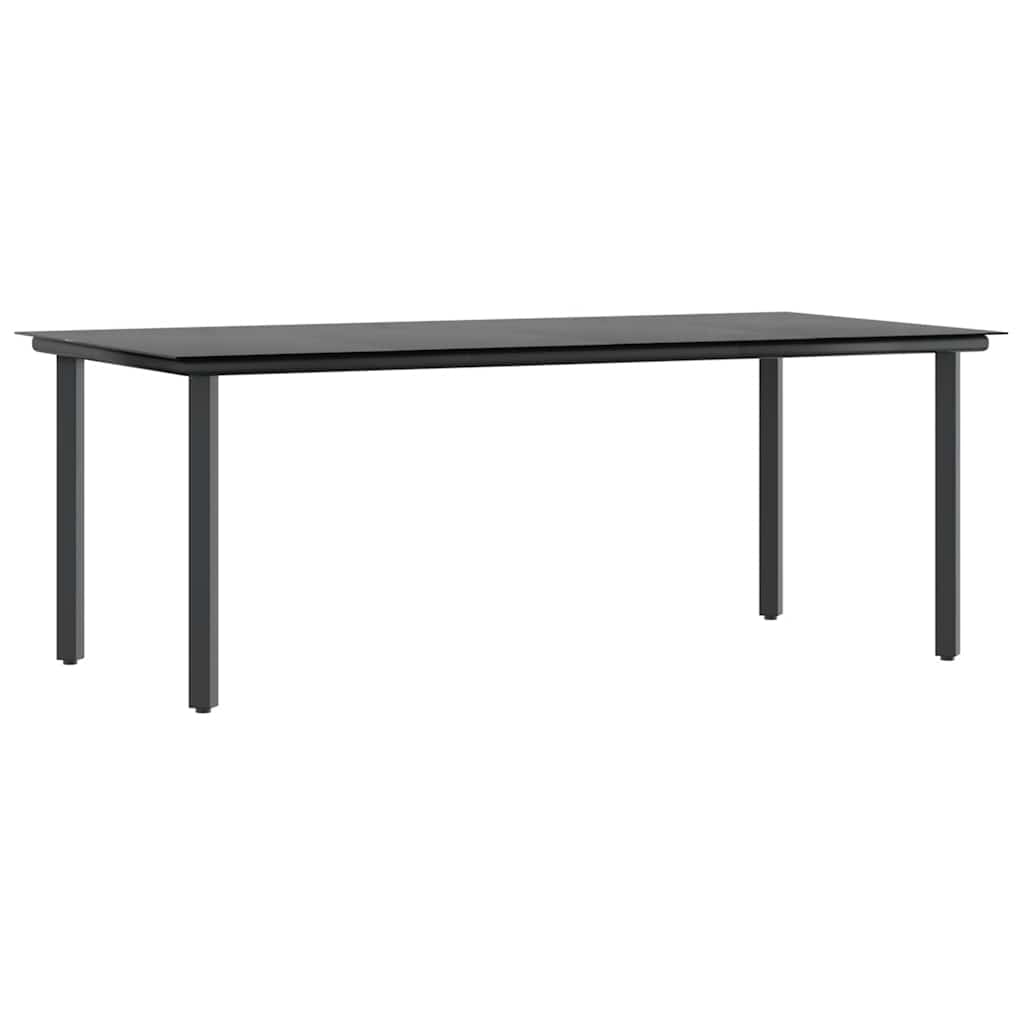 Σετ Τραπεζαρίας Κήπου 7Τεμ. Μαύρο Συνθ.Ρατάν/Γυαλί με Μαξιλάρια