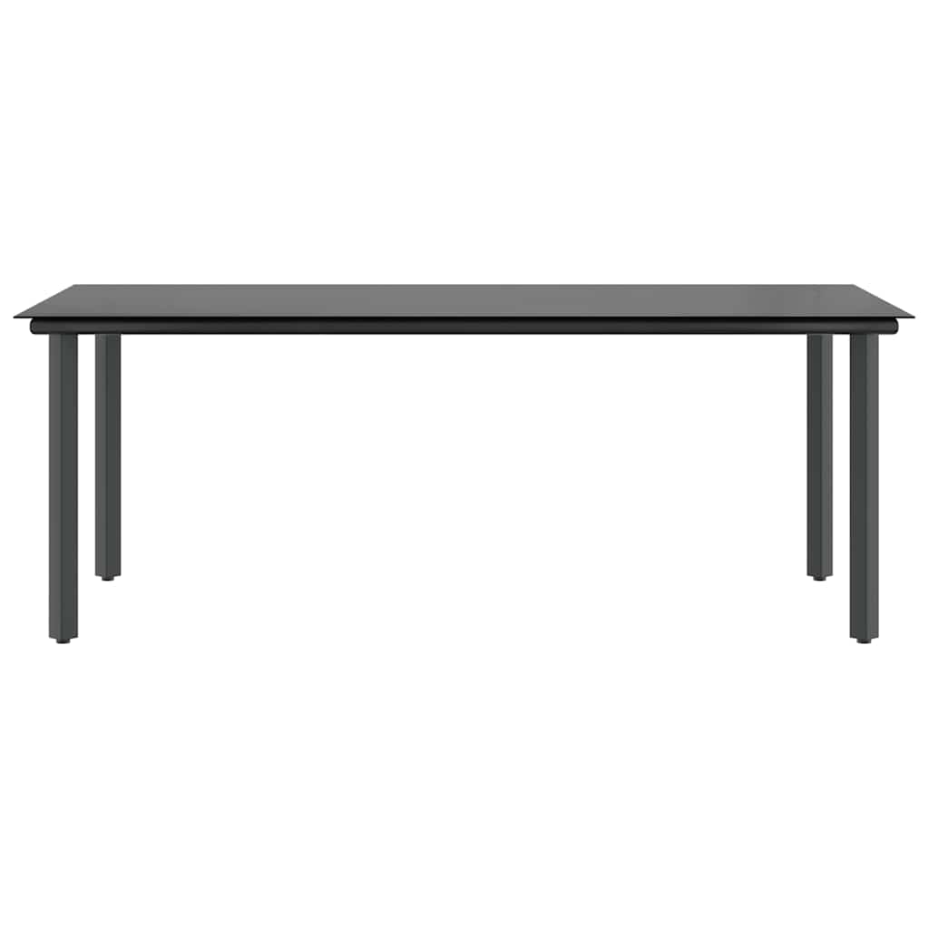 Σετ Τραπεζαρίας Κήπου 7 Τεμαχίων Μαύρο Συνθετικό Ρατάν/Γυαλί