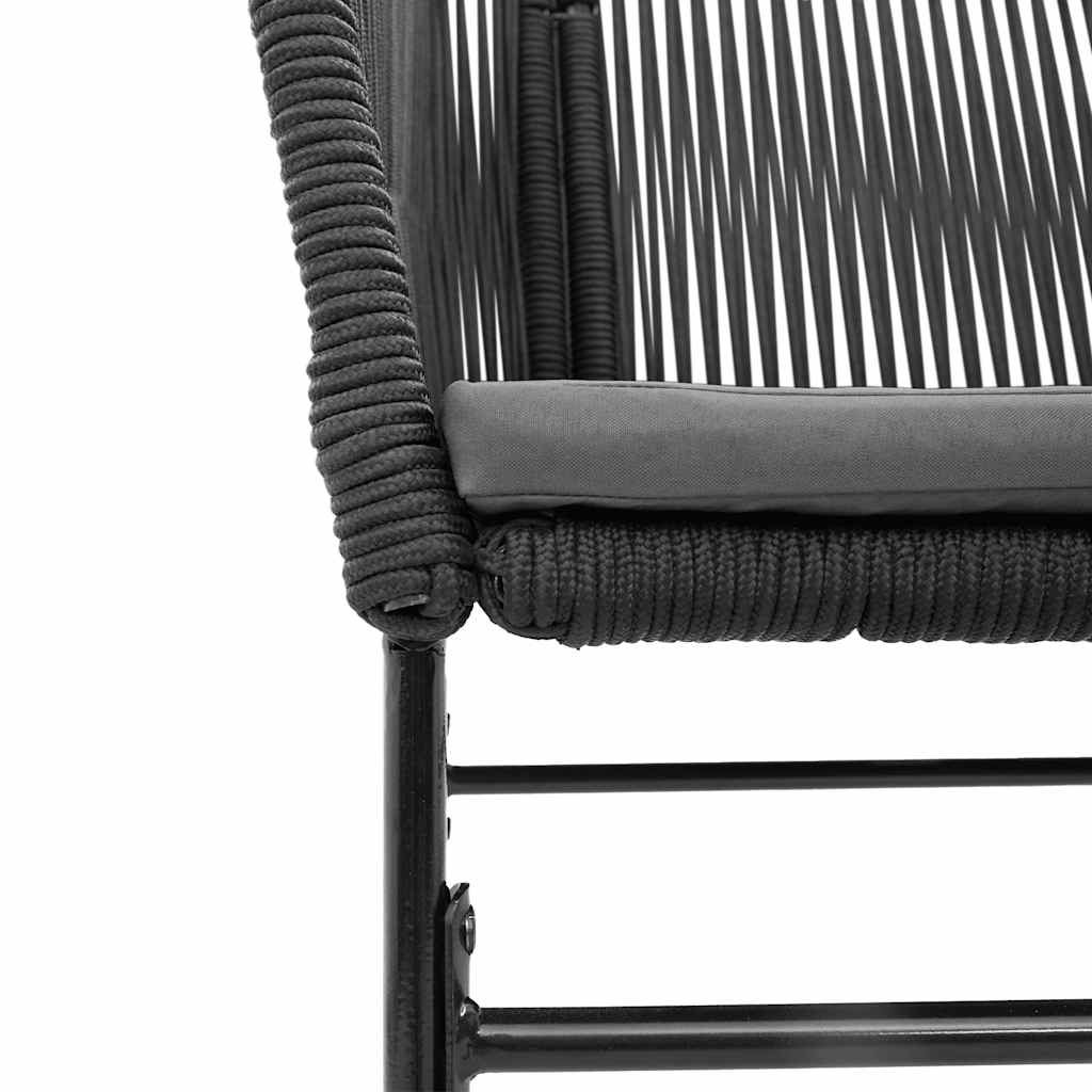 Σετ Τραπεζαρίας Κήπου 9 τεμ Μαύρο Συνθ.Ρατάν/Γυαλί με Μαξιλάρια