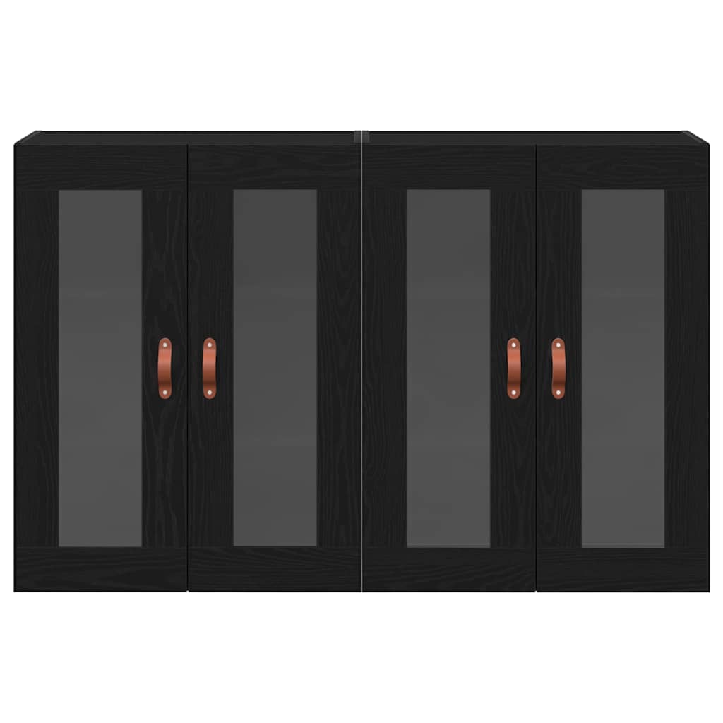 Ντουλάπια Τοίχου 2 pcs Μαύρη Οξυά 69,5 x 34 x 90 εκ.