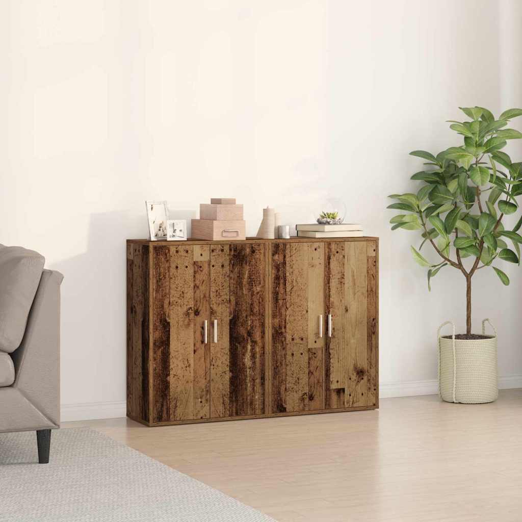 Πλαϊνό γραφείο 2 pcs Παλιό ξύλο 60 x 31 x 84 εκ. - Pakobazaar