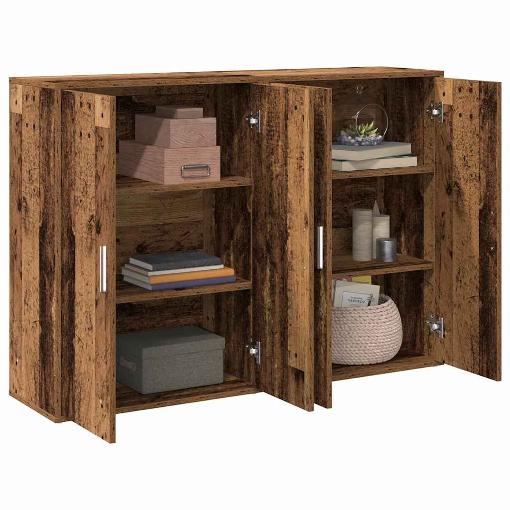 Πλαϊνό γραφείο 2 pcs Παλιό ξύλο 60 x 31 x 84 εκ. - Pakobazaar