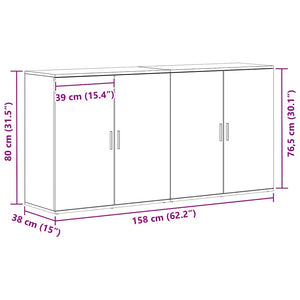 Πλαϊνό γραφείο 2 τμχ. Παλιό ξύλο 79 x 38 x 80 εκ.