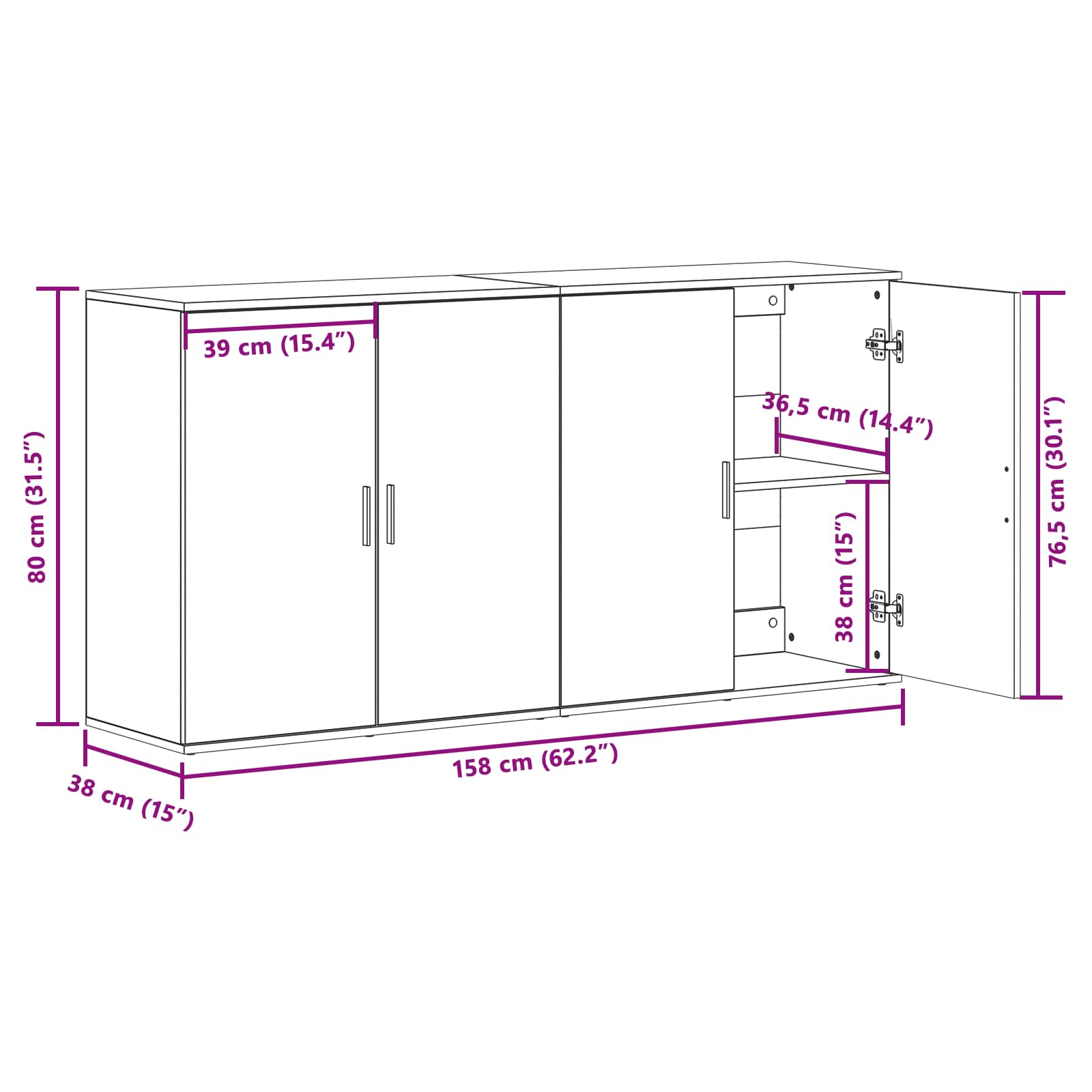 Πλαϊνό γραφείο 2 pcs Artisan Oak 79 x 38 x 80 εκ. - Pakobazaar