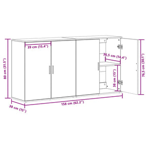 Πλαϊνό γραφείο 2 pcs Artisan Oak 79 x 38 x 80 εκ. - Pakobazaar