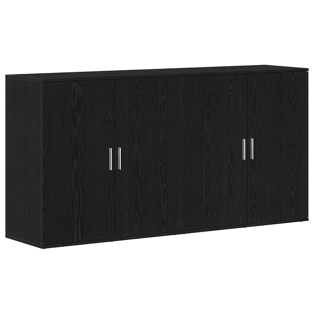 Πλαϊνό γραφείο 2 pcs Μαύρη Οξυά 79 x 38 x 80 εκ.