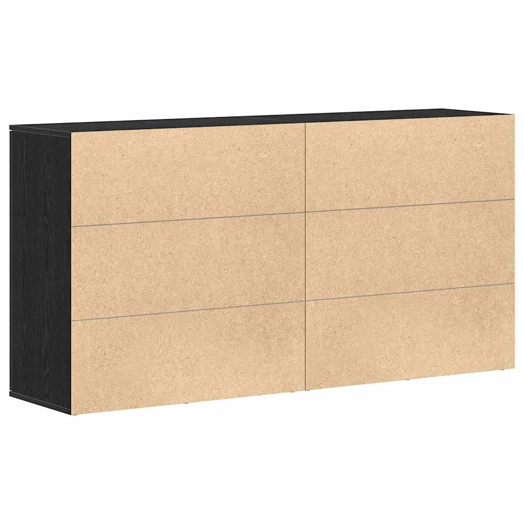 Πλαϊνό γραφείο 2 pcs Μαύρη Οξυά 79 x 38 x 80 εκ.