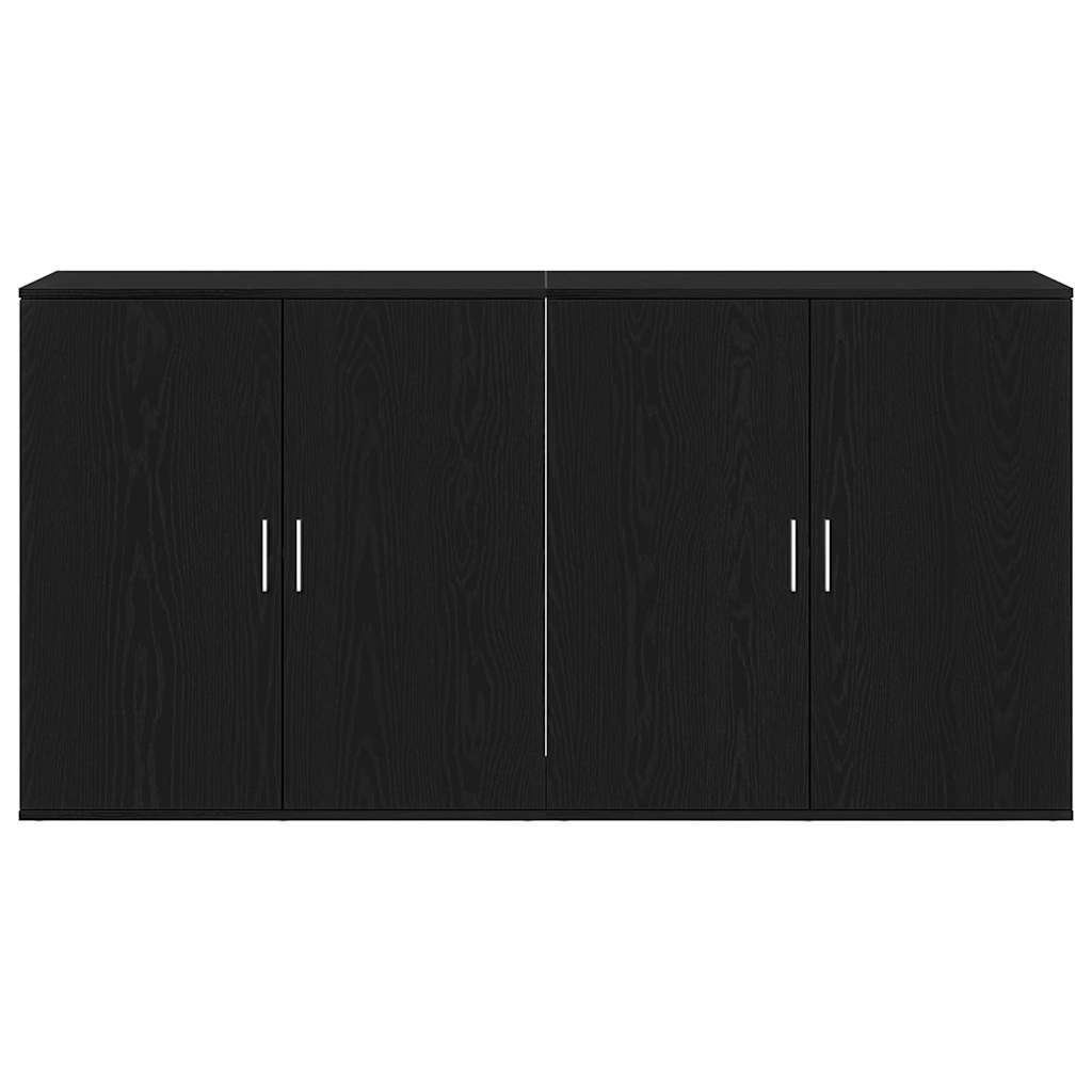 Πλαϊνό γραφείο 2 pcs Μαύρη Οξυά 79 x 38 x 80 εκ.