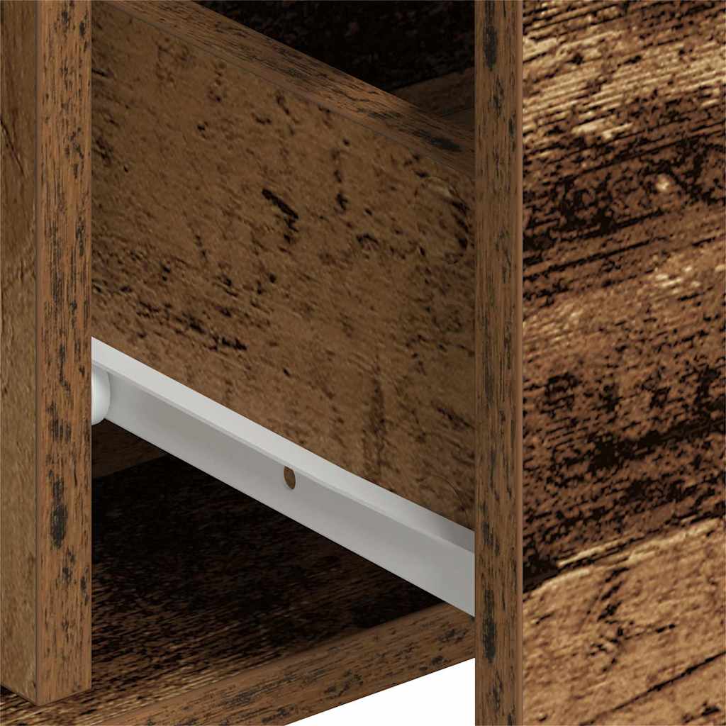 Πλαϊνό γραφείο με συρτάρι 2 pcs Παλιό ξύλο 60 x 31 x 84 εκ.