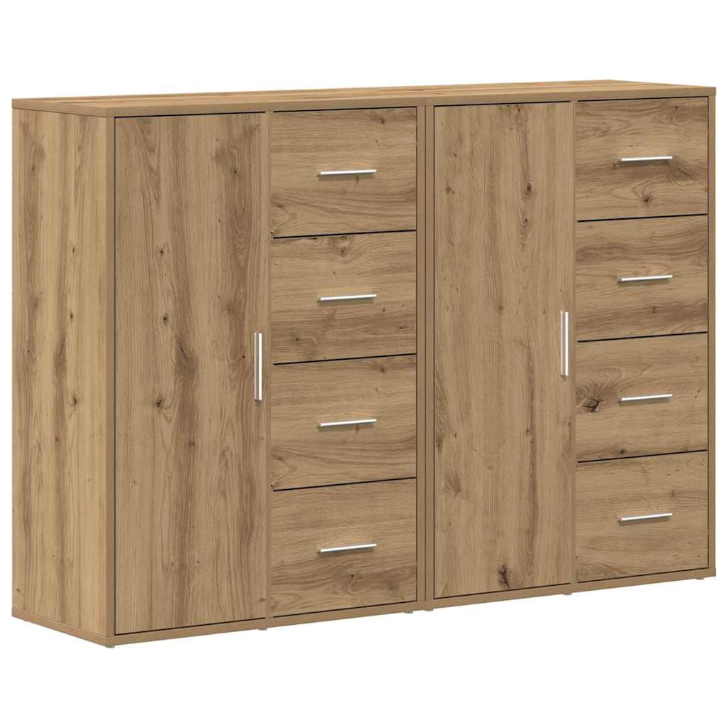 Πλαϊνό γραφείο με συρτάρι 2 pcs Artisan Oak 60 x 31 x 84 εκ. - Pakobazaar